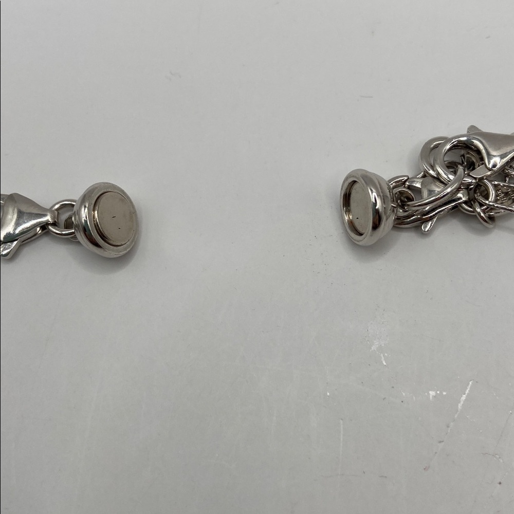 Bellezza Bronze 3 Strand Paperclip Elongated Link Necklace 
Silver - Picture 6 of 12